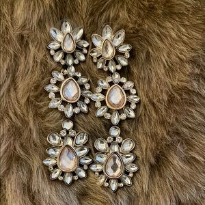 New York & Company Silver Chandelier Earrings